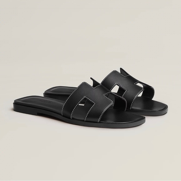 NWT NIB HERMES BLACK ORAN SANDAL - Picture 8 of 8